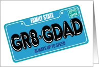 Family State Great Grand Father License Plate Humor Father’s Day card
