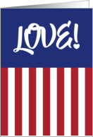 USA Red, White and True Blue Flag Patriotic Pride Love Blank card