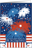 USA We The Party People Fireworks Patriotic Pride Humor Slogan Invite card