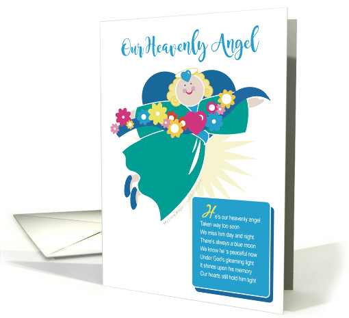 Our Little Heavenly Angel With Poem Sympathy Male Friend Relative card