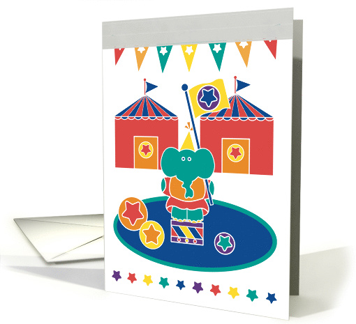 Happy Birthday Any Age Kid Birthday Circus Elephant Trick card