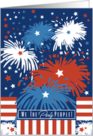 USA We The Party People Fireworks Patriotic Humor Slogan Invitation card