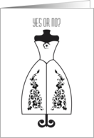 Mannequin Say Yes or No To The Dress Bride Wedding Party Invitation card