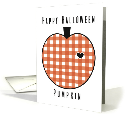 Halloween Humor Heart Warming Contemporary Cute Checkered Pumpkin card