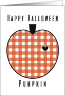 Halloween Humor Heart Warming Contemporary Cute Checkered Pumpkin card