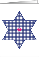 Judaica Checkered Jewish Star of David Jewish, Hanukkah, Celebration card