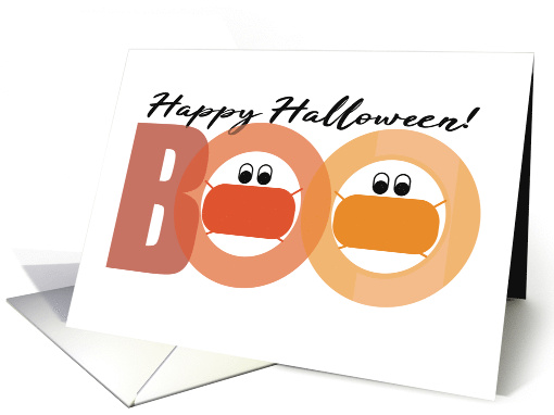 Happy Coronavirus Halloween So Boo-tifu! in Mask Costumes! card