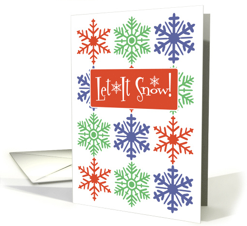 Christmas Hannukah Winter Holidays Snowflake Design Let It Snow ! card