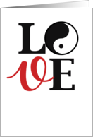 Chinese Yin and Yang Love Symbol Typography Style card