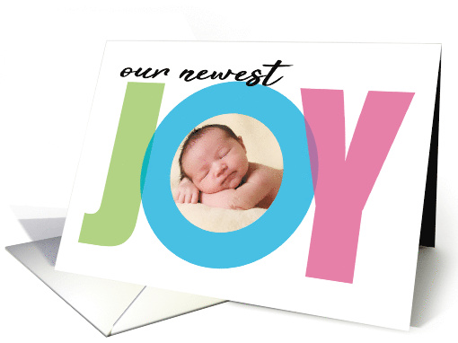 New Baby Card Our Newest Joy Baby Announcement Photo card (1680136)