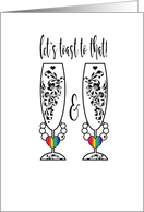 Let’s Toast To That Anniversary Glasses Mrs and Mrs Congratulations card