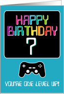 Happy Birthday Computer Techie Gamer Age Seven Year Old Game Master card