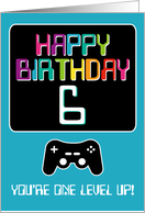 Happy Birthday Computer Techie Gamer Age Six Year Old Game Master card