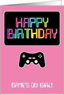 Happy Birthday Girl Computer Techie Gamer Any Age Game Master Gaming card