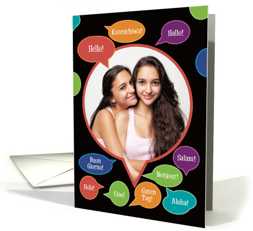 Say Hello In Many Languages Fun Greeting Thinking of You Photo card