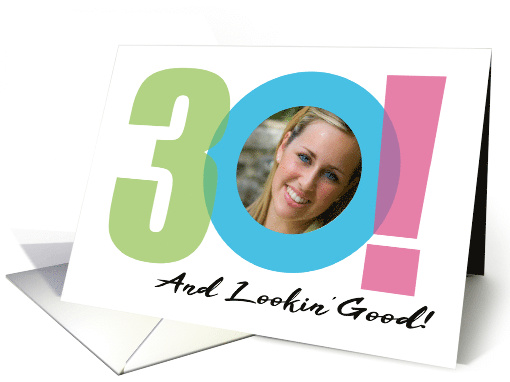 30th birthday Thirty Years Old Number Theme Photo card (1682238)
