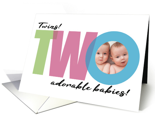 TWINS Photo Two Adorable Babies Birth Announcement For... (1729228)