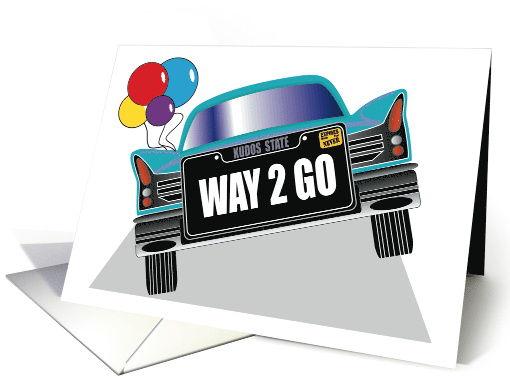 Way To Go Congratulations Vintage Car Theme Kudos You Did It card