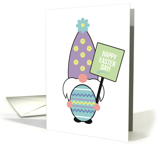 Happy Easter Day Mythological Gnome Cute Flowers Colorful Egg card