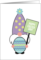 Happy Easter Day Mythological Gnome Cute Flowers Colorful Egg card