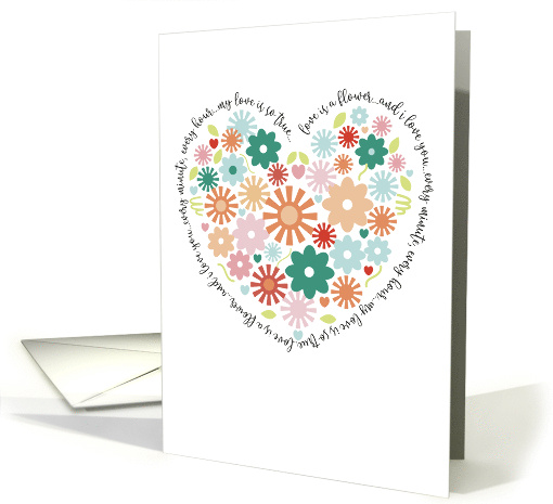 Love Is Flower I Love You Engagement Proposal Romantic Poem card
