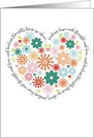 Heart bouquet of hope strength love healing thoughts get well poem card