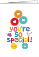 Such A Special Person Compliment Cute Sweet Sun Hearts Flowers Theme card