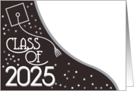 Class of 25 Graduation Cap Festive Celebration Confetti Photo card