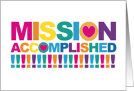 LDS Mission Accomplished Completion Mormon Theme Cute Colorful card
