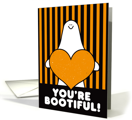 You're Beautiful Cute Halloween Ghost Costume And Heart card (1745696)