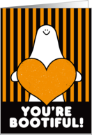 You’re Beautiful Cute Halloween Ghost Costume And Heart card