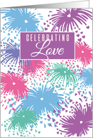 Celebrating Love Happy Couple Congratulations Fireworks card