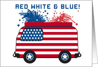 USA Patriotic Day Red White Blue American Smile Fourth of July card