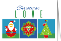 Christmas Love Adorable Heart Filled Winter Season Theme card