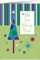 May Your Holiday Shimmer Shine Modern Retro Theme card