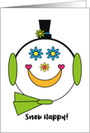 Snow Happy Snowman Theme for Cheery Winter Holidays card