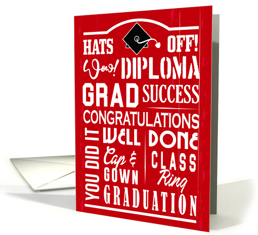 Graduation Words Hats off Diploma Congratulations card (1846000)