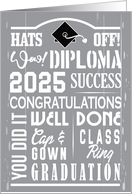 Graduation Year Class of 2025 Grad Words card