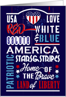 USA Love Patriotic Holiday card