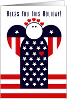 USA Patriotic Holiday Fourth of July Angel Love card