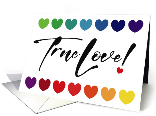 True Love Any Romantic Occasion Lovers Colorful Hearts Blank card