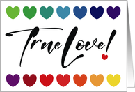 True Love Any Romantic Occasion Lovers Colorful Hearts Blank card