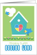 Sending Sweet Easter Love Birds Theme card