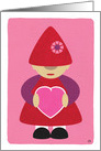 Thinking Of You Gnome With Heart card