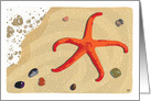 Starfish on Beach Happy Birthday card