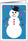Snowman With Colored Lights card