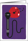 Sing Happy Birthday Music Notes Lips and Microphone card