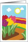 Tulip Fields Happy Birthday card