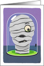 Halloween Mummy Head with Eyeball in Specimen Jar card