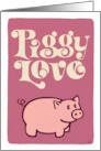 Piggy Love Pink and Cream Blank card